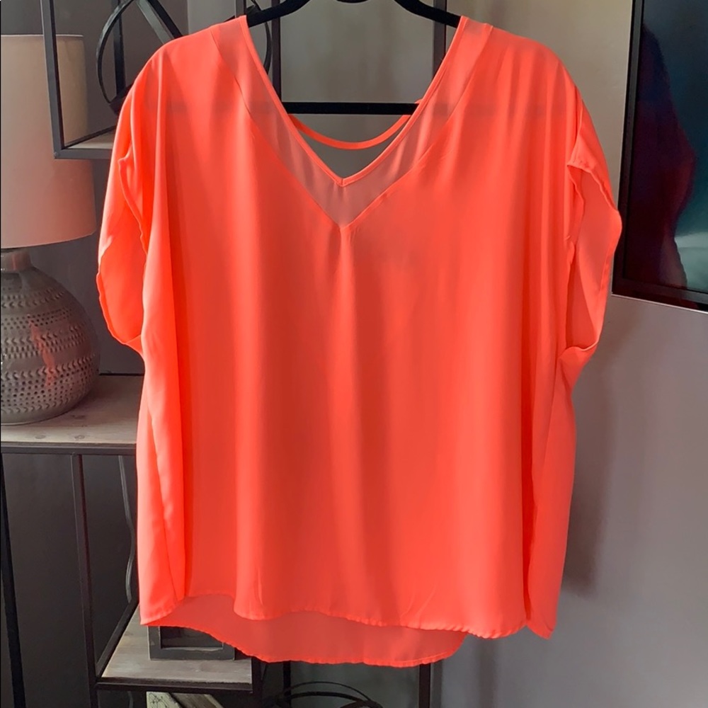 Torrid Neon Chiffon Blouse